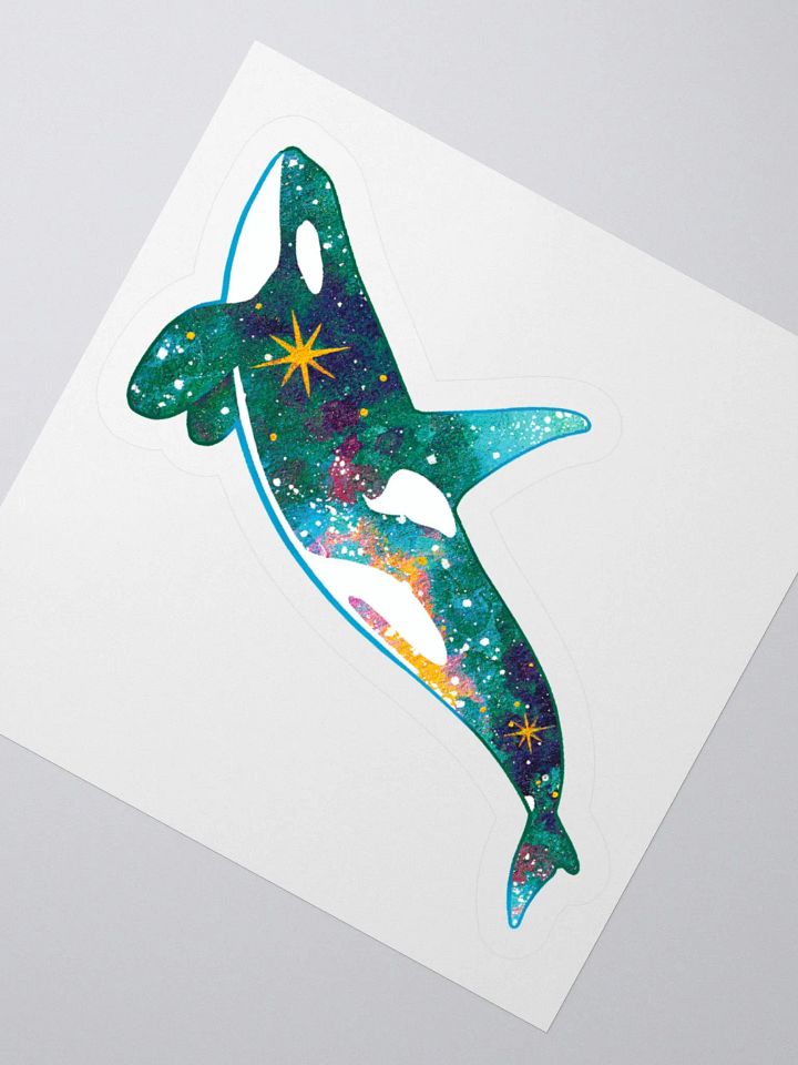 Galaxy Orca - Kiss Cut Sticker, Teal Variation product image (2)