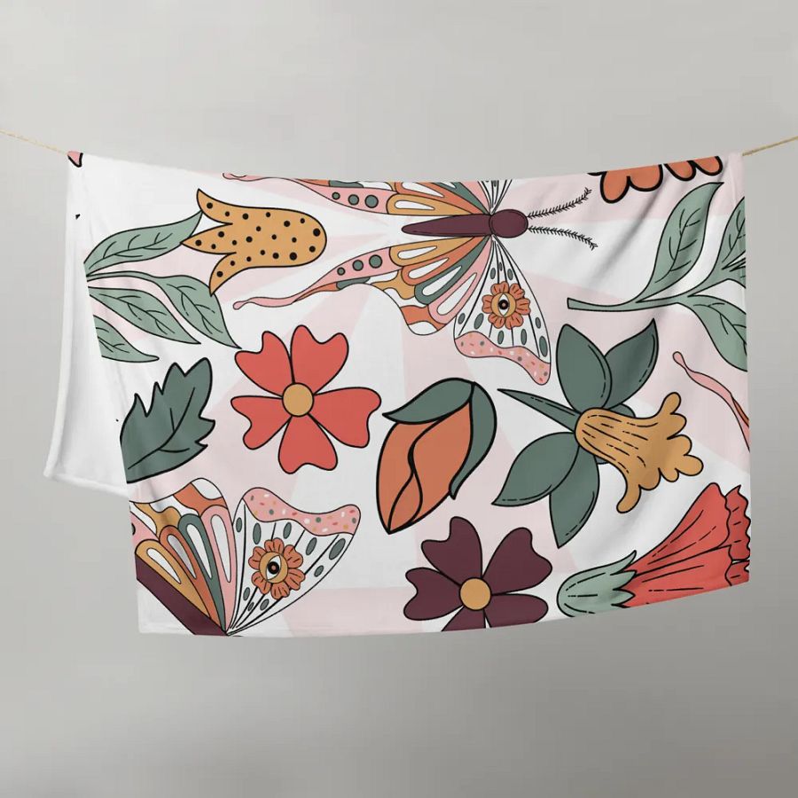 Fluttering Garden Throw Blanket product image (21)