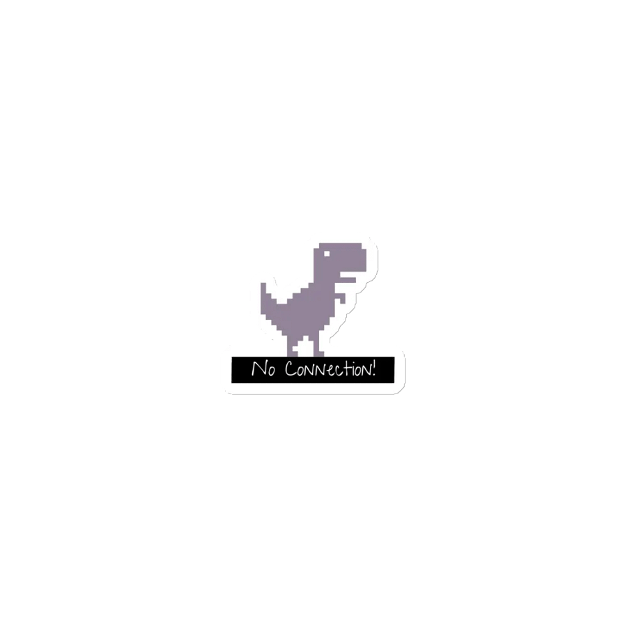 Pixel Dino 'No Connection' Die-Cut Magnet product image (1)