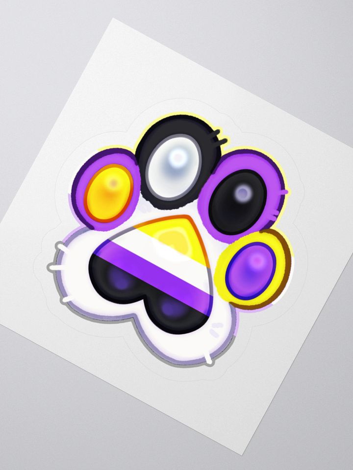 Nonbinary Pride Paw Print Kiss Cut Stickers product image (6)