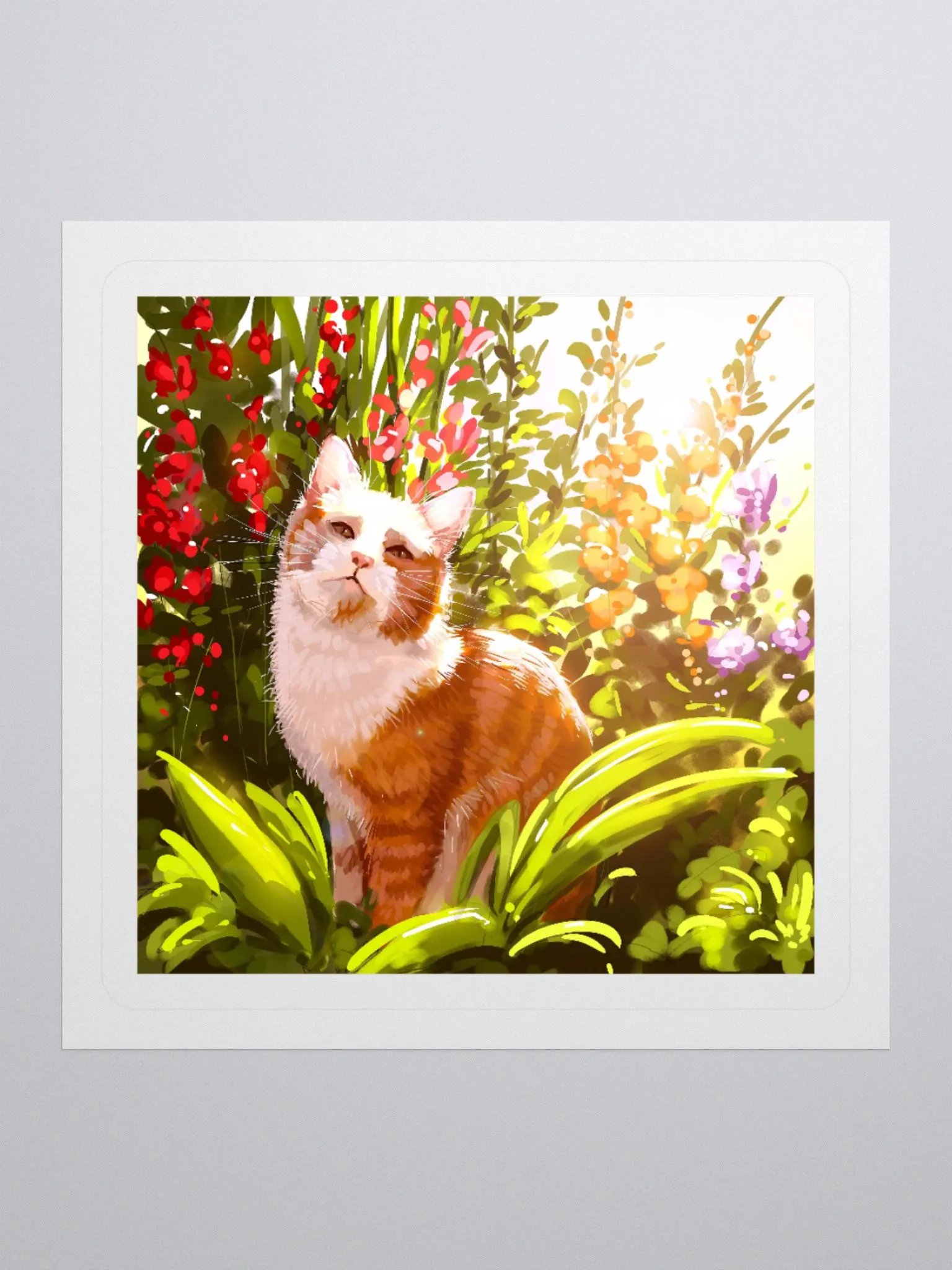 Cat in the garden sticker product image (2)