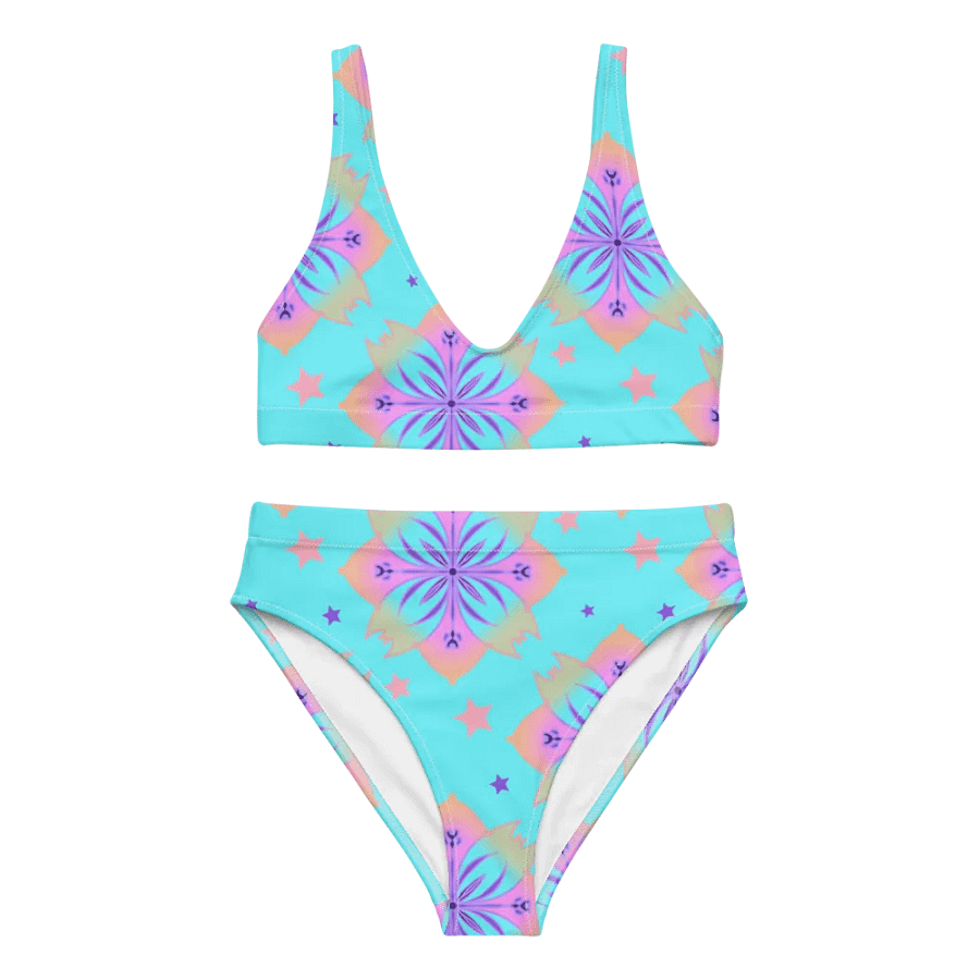 Pretty Pastel Bow Pattern High Waisted Bikini product image (9)