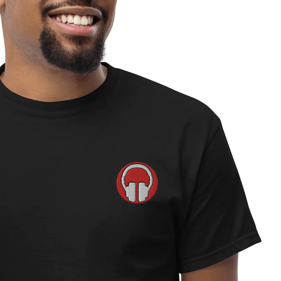 Headphones Embroidered Gildan Heavyweight T-Shirt product image (16)