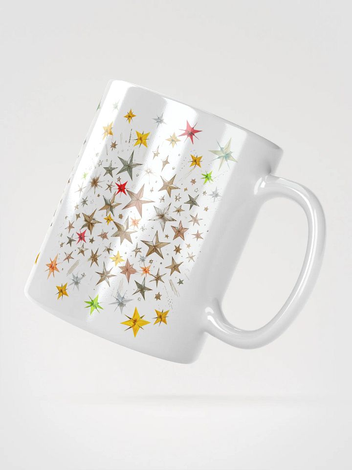 Stylish Star Design White Glossy Mug product image (2)