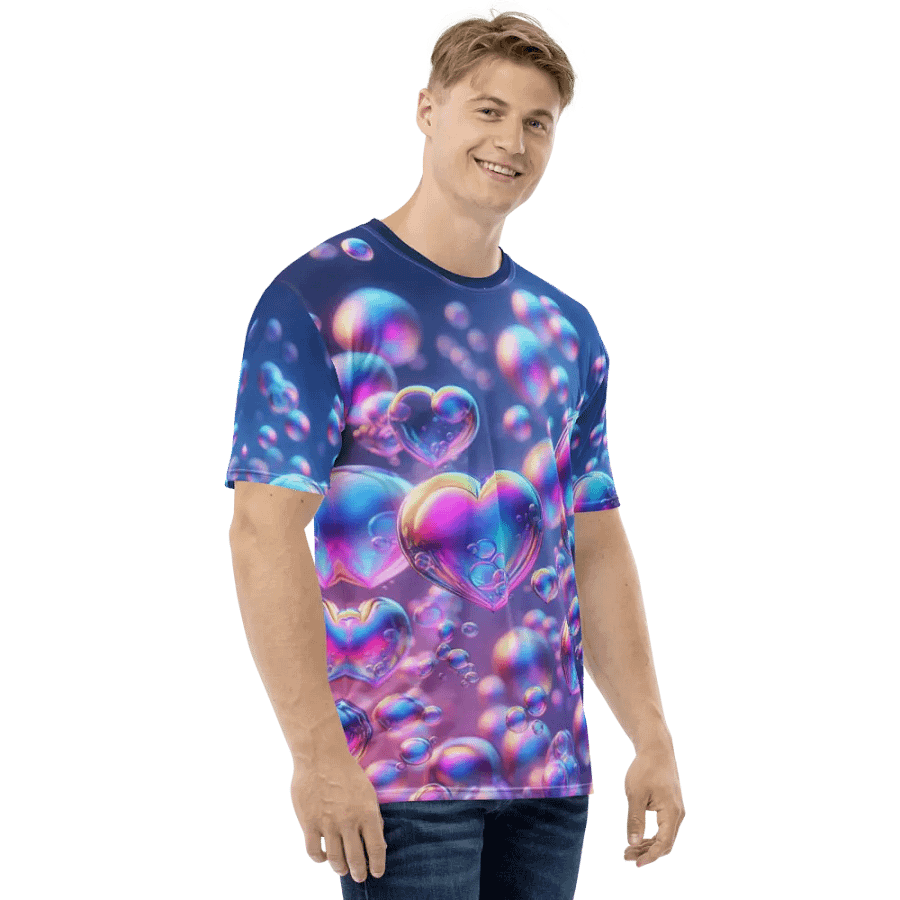 Prismatic Bubble Bliss Tee - Shimmering Dreamscape Art product image (4)