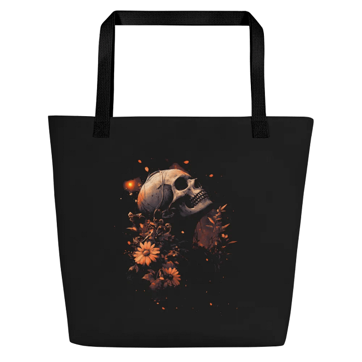 Floral Skull Fire (Large tote bag) product image (1)