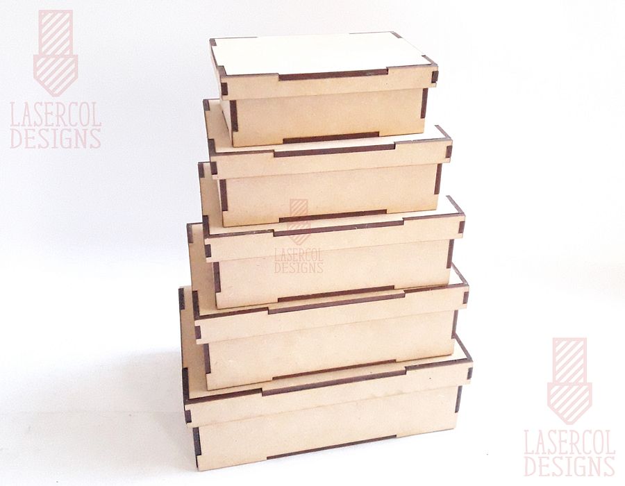 Boxes Set 4 (5 sizes) - Laser Cut Files product image (9)