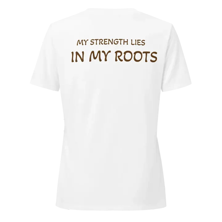 IN MY ROOTS - Women's Brown African Pattern White Tee product image (2)