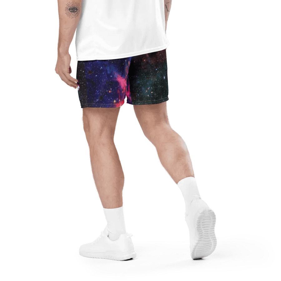 Shorts aus recyceltem Mesh mit Allover-Print, Unisex, Galaxy product image (4)
