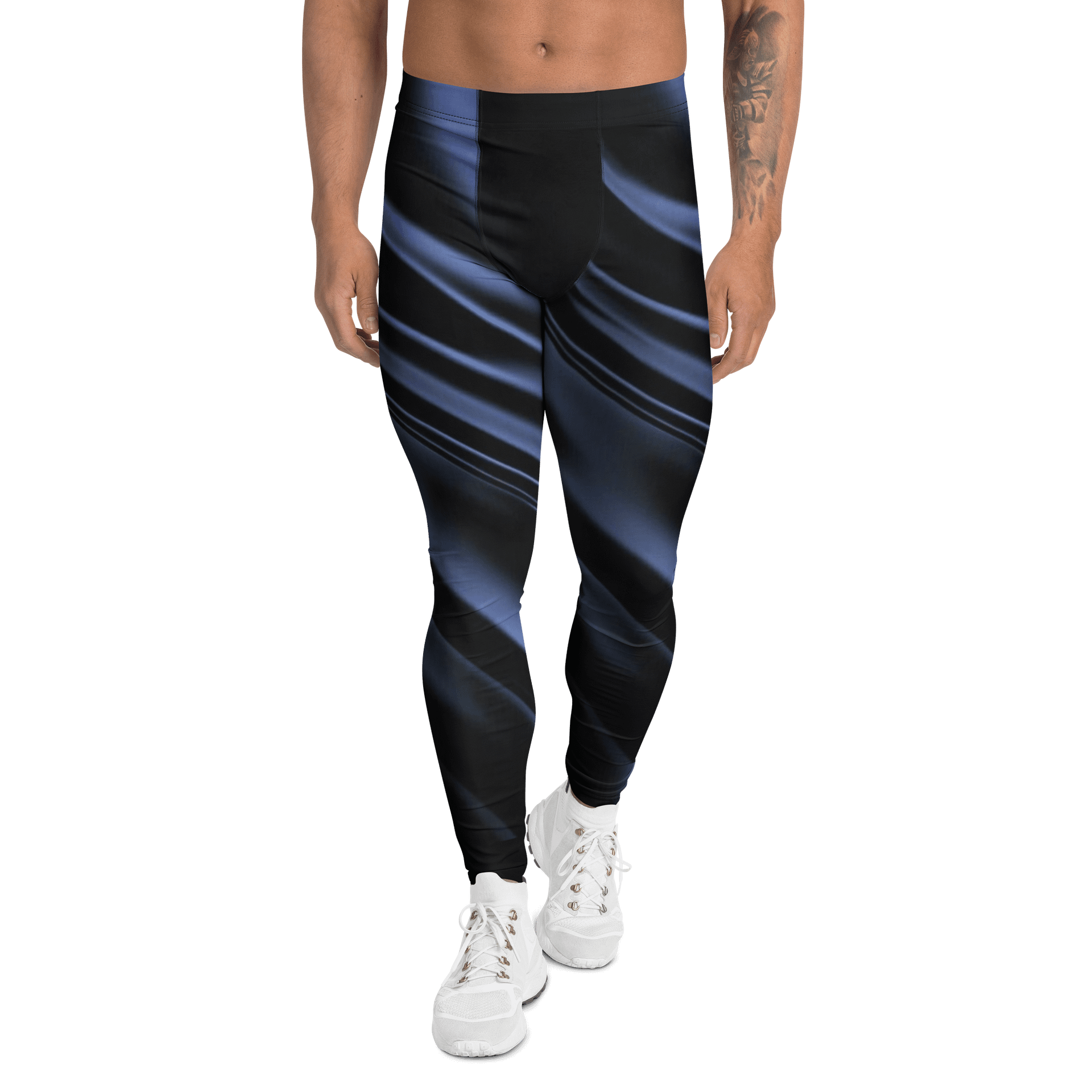 Futuristic Wave Stripes Print Men's Leggings product image (1)