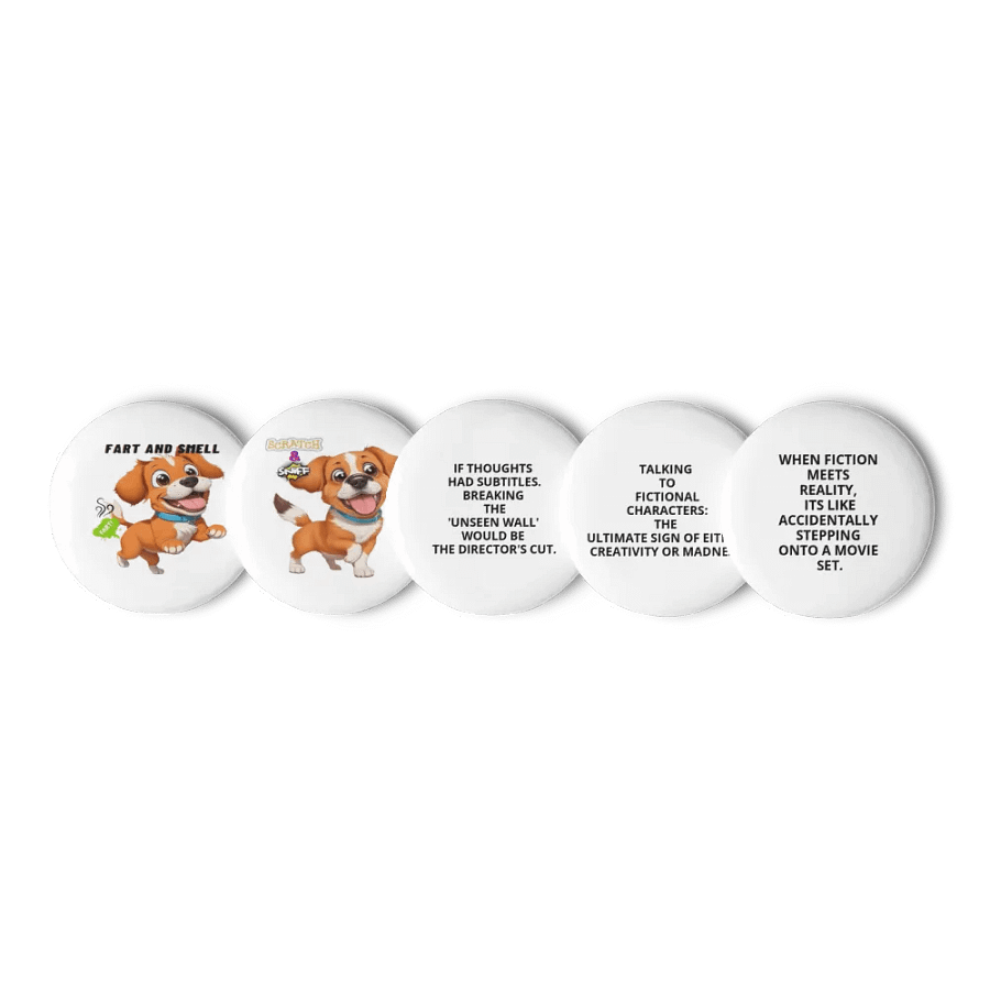 Cheerful Fart and Smell Pin Buttons Set product image (1)