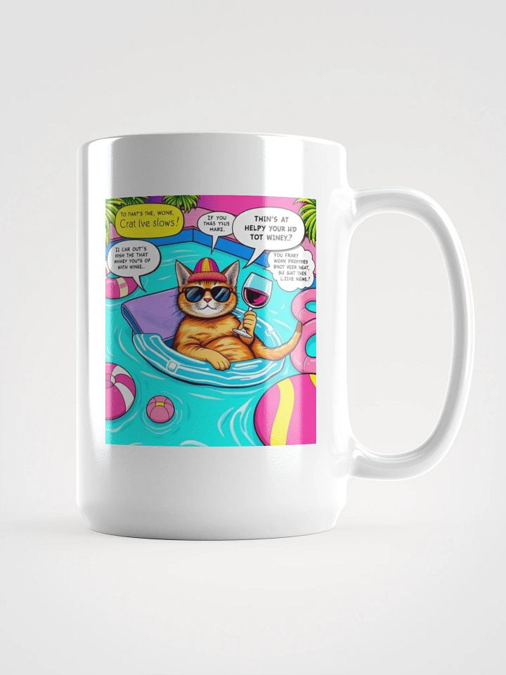 Wine Cat Pool Day Mug product image (1)
