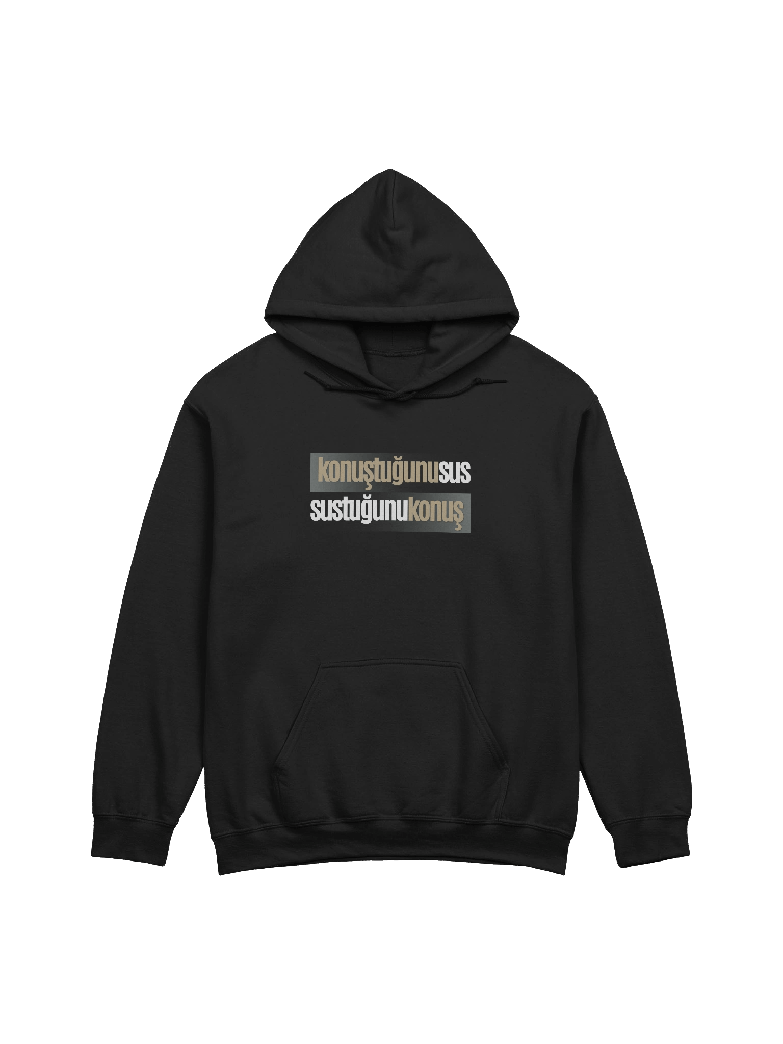 Sessizliğin Gizli Gücü: "Konuştuğunu Sus, Sustuğunu Konuş" Türkçe Tasarımlı Gildan Classic Kapüşonlu | Hoodie product image (1)