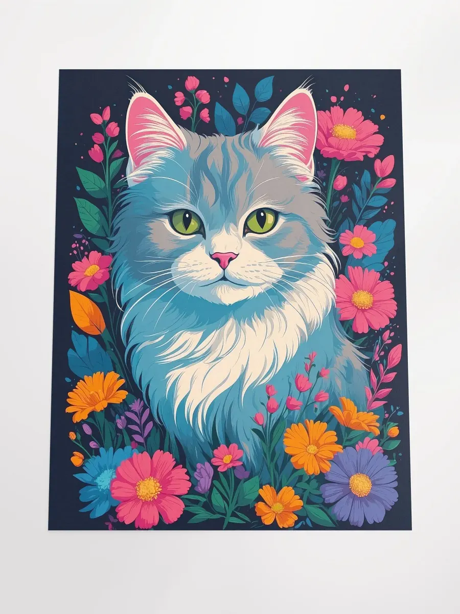 Flower Cat v1 - Poster - Medium Size 18x24 Inches product image (4)
