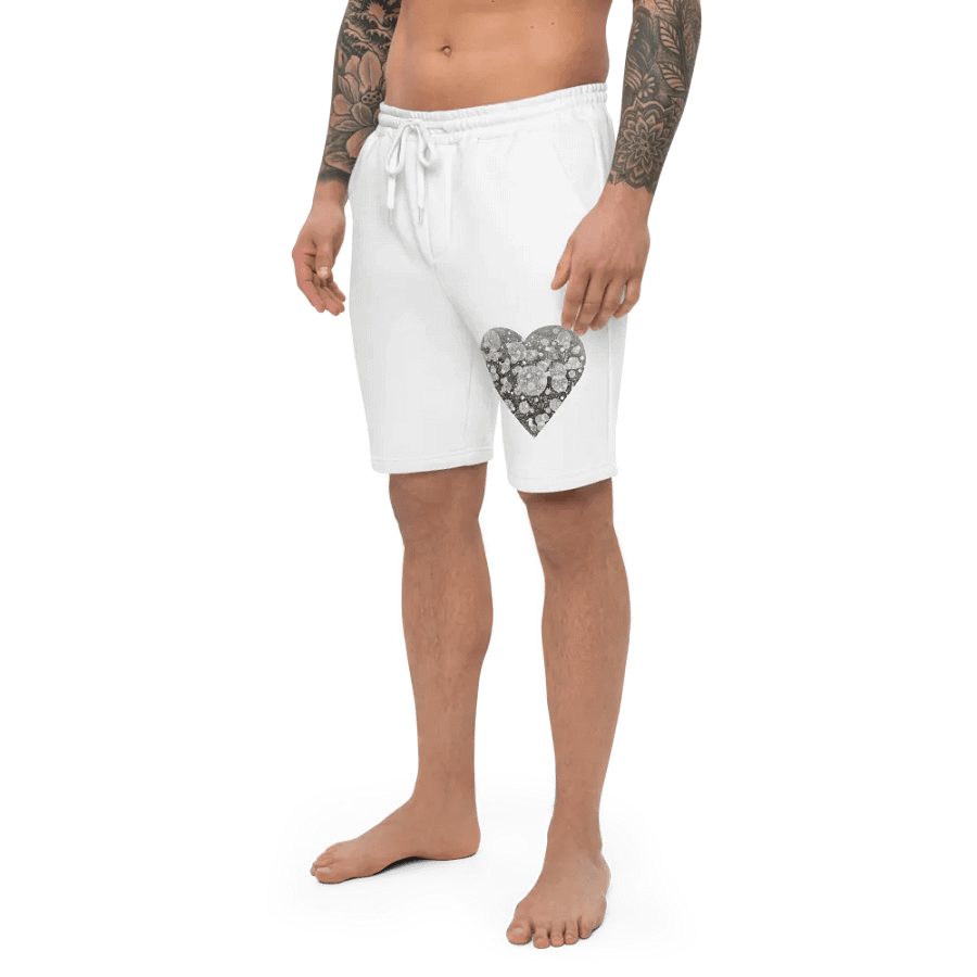 Nashīnasu - Men's Light Particles Heart Fleece White Shorts product image (2)