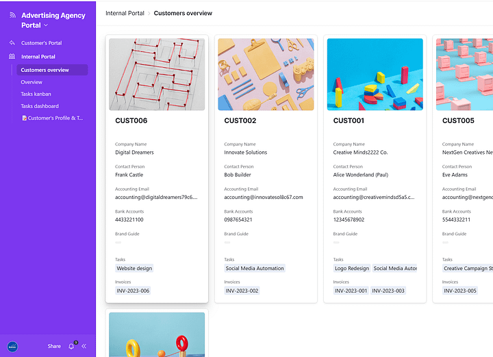 Agency Client Portal in Airtable - base & interfaces template product image (2)