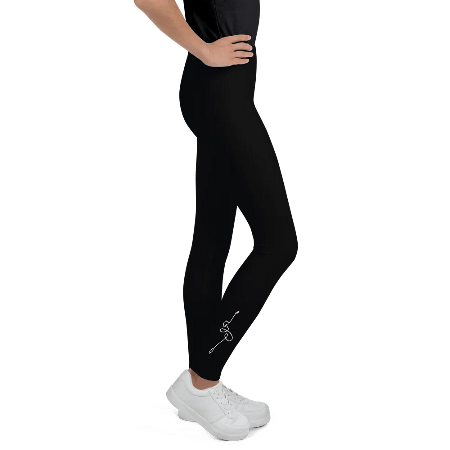 Youth Leggings | Black with White Logo/Text product image (3)
