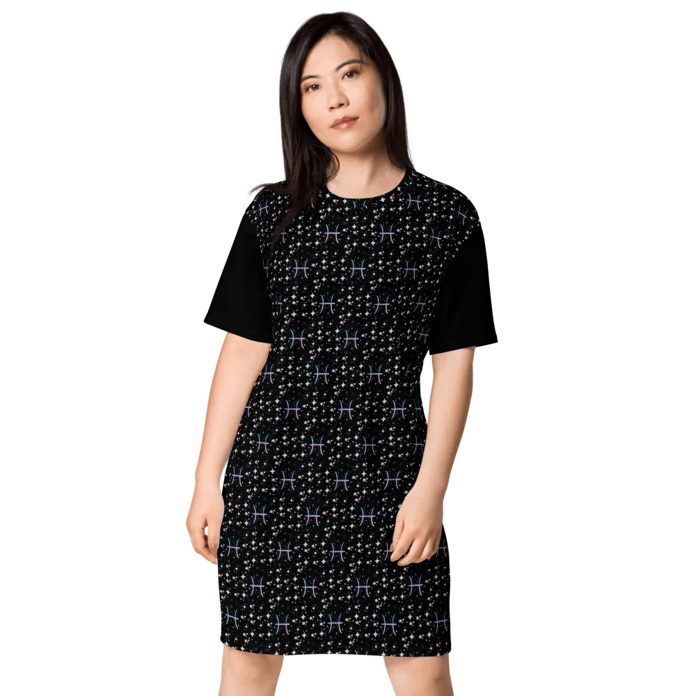 Pisces, Pastel Pisces Glyph, Tee Dress product image (1)