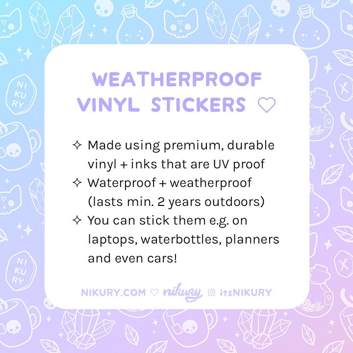 White Meowgic | Mug Cat Vinyl Sticker product image (2)