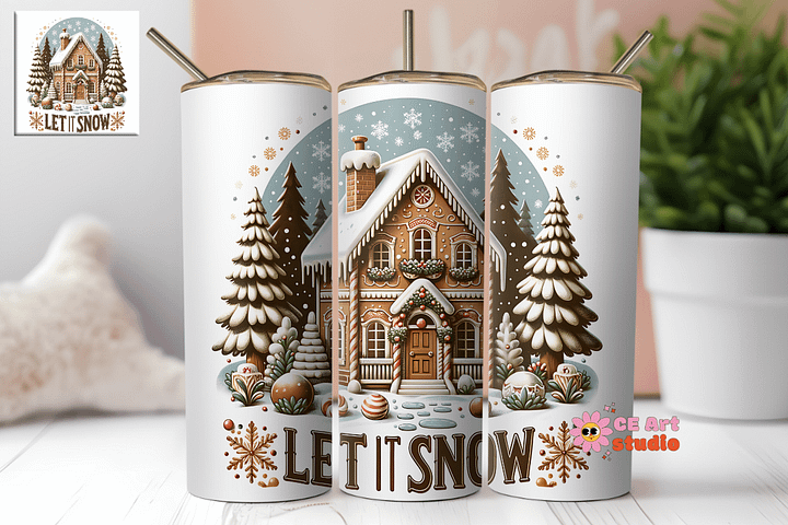 Let It Snow Tumbler Wrap PNG product image (1)
