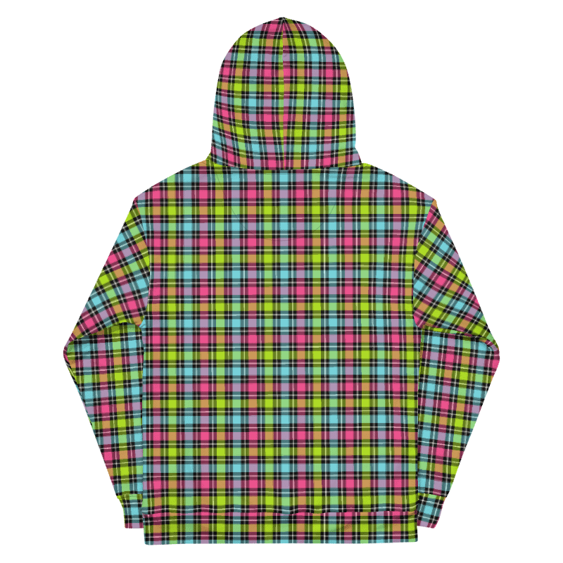 Neon Checkered Plaid Hoodie product image (7)