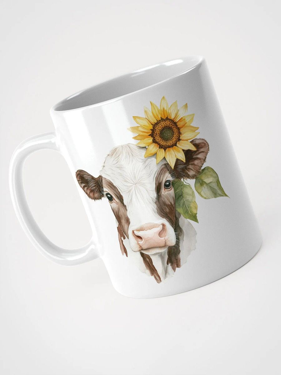 Sunflower Cow White Glossy Mug product image (8)