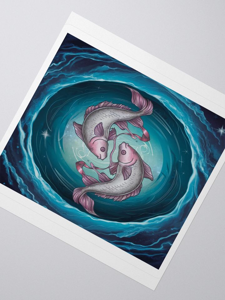 Mesmerizing Pisces Zodiac Sticker - Dual Fish in Celestial Waves, Exclusive Design product image (5)