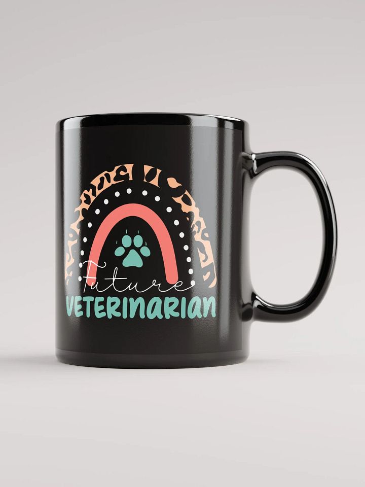 "Future veterinarian-Rainbow" black glossy mug product image (1)