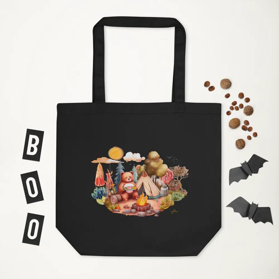Camping Bear Eco Tote Bag product image (3)