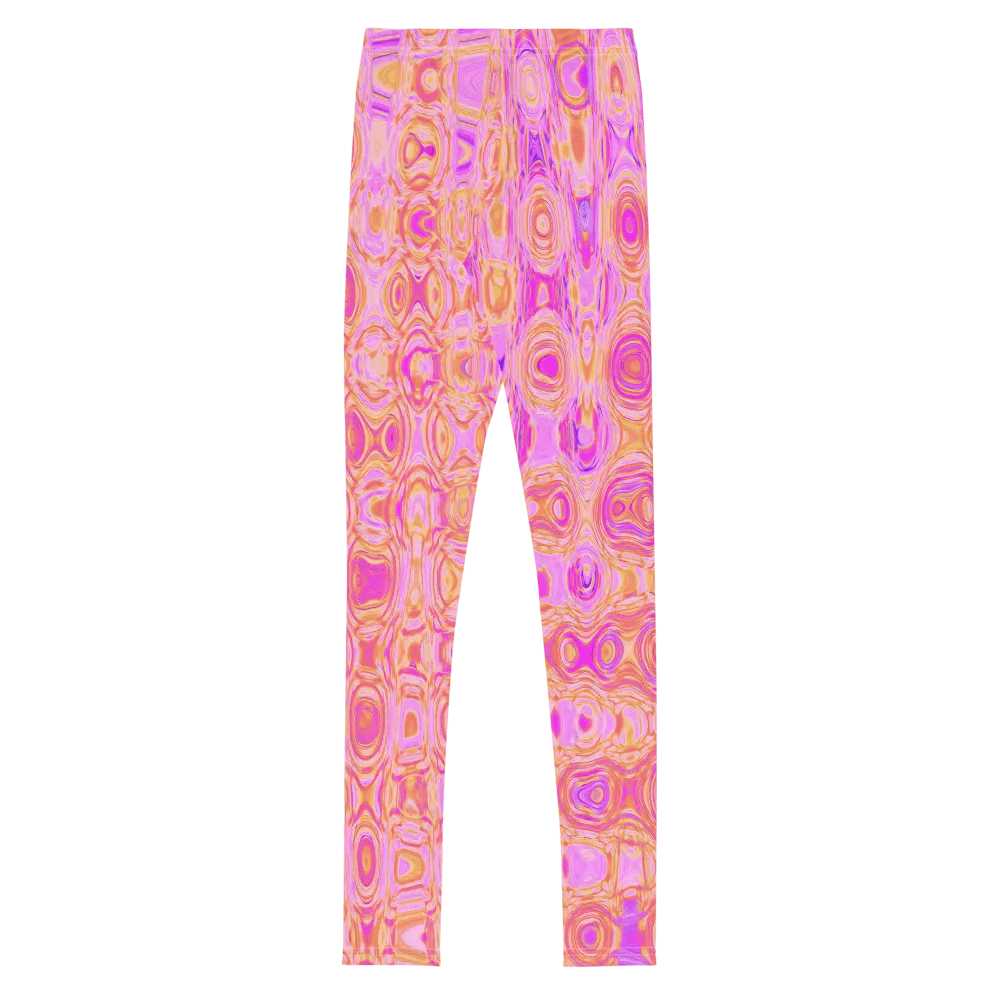 Cool Abstract Pink and Magenta Atomic Retro Zigzags Youth Leggings product image (5)