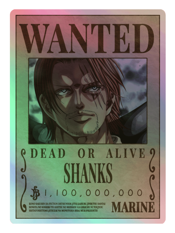 Shanks Wanted Holographic Sticker Sheet product image (2)