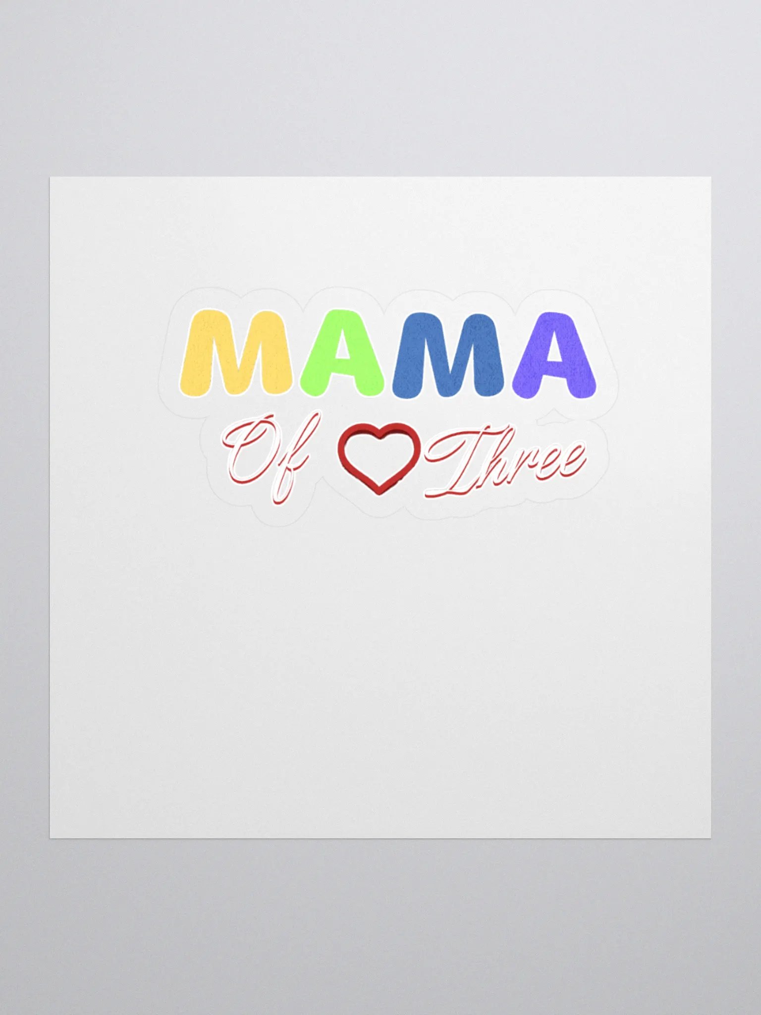 Mama of Three - Loving Family Design Sticker product image (1)