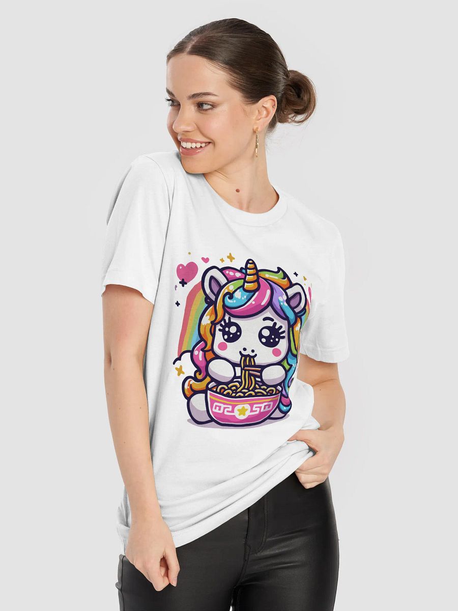 A cute Unicorn eating ramen noodles Triangular Spectrum Logo T-Shirt product image (8)