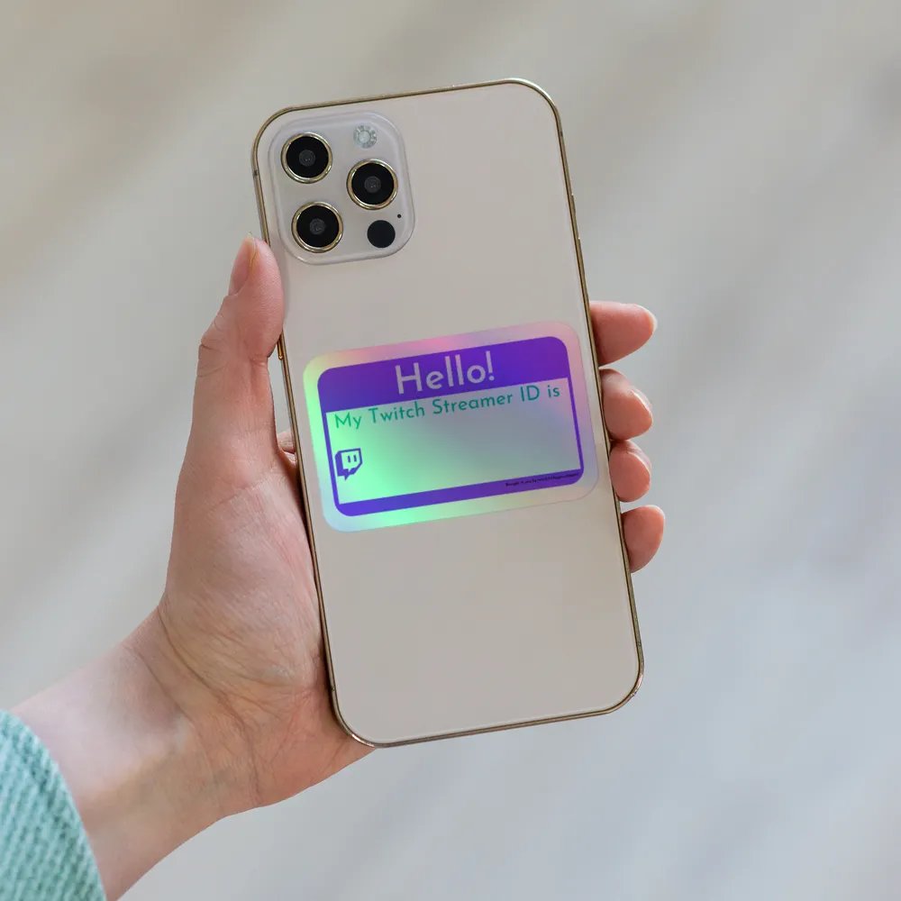 Hello! Twitch Streamer ID Holographic Sticker product image (8)