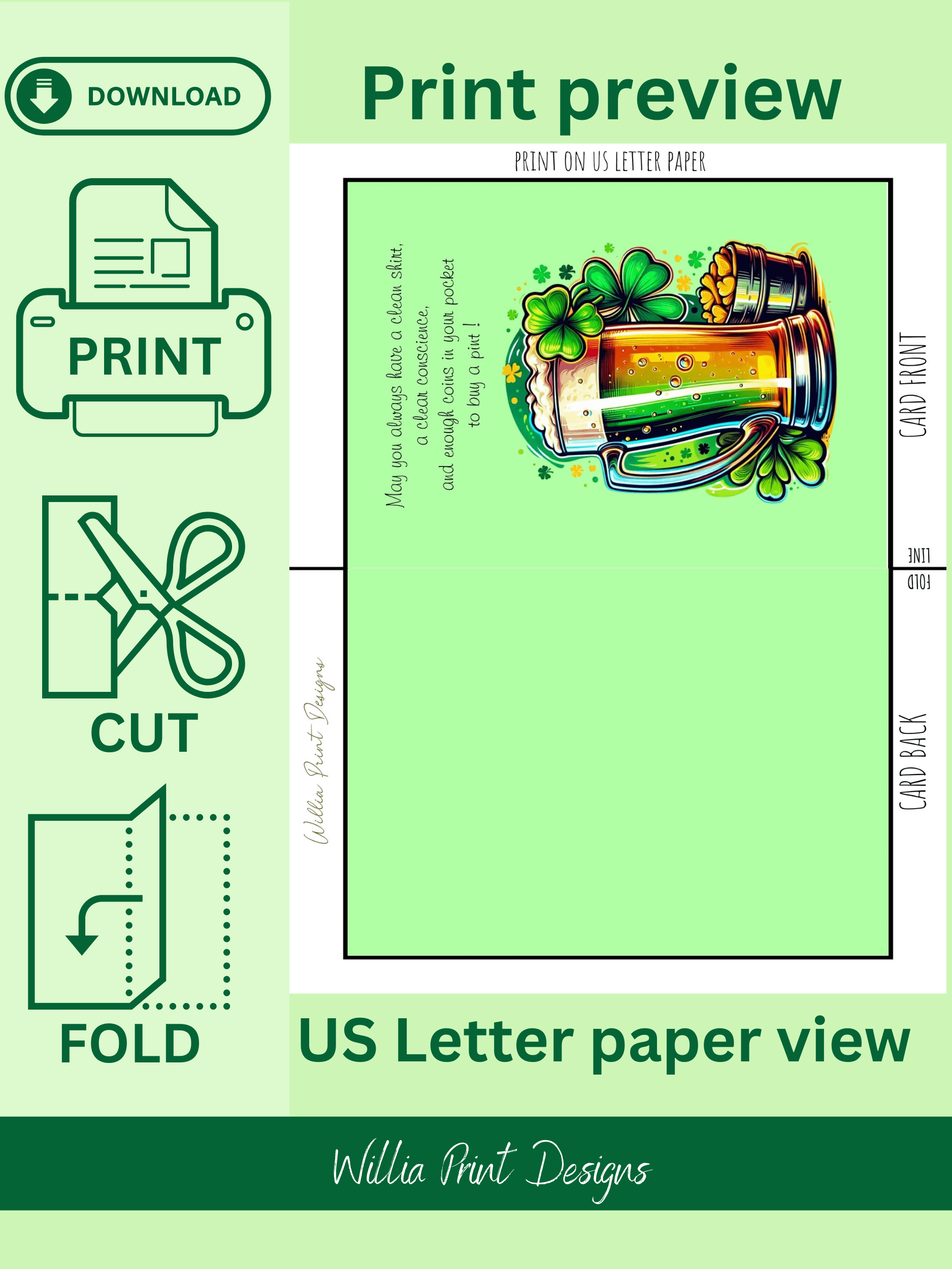 St Patrick's Day Irish Blessing Card (digital download) product image (4)