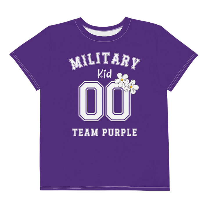Purple Up For Military Kids Tee For Girls, Youth Size With Flowers product image (1)
