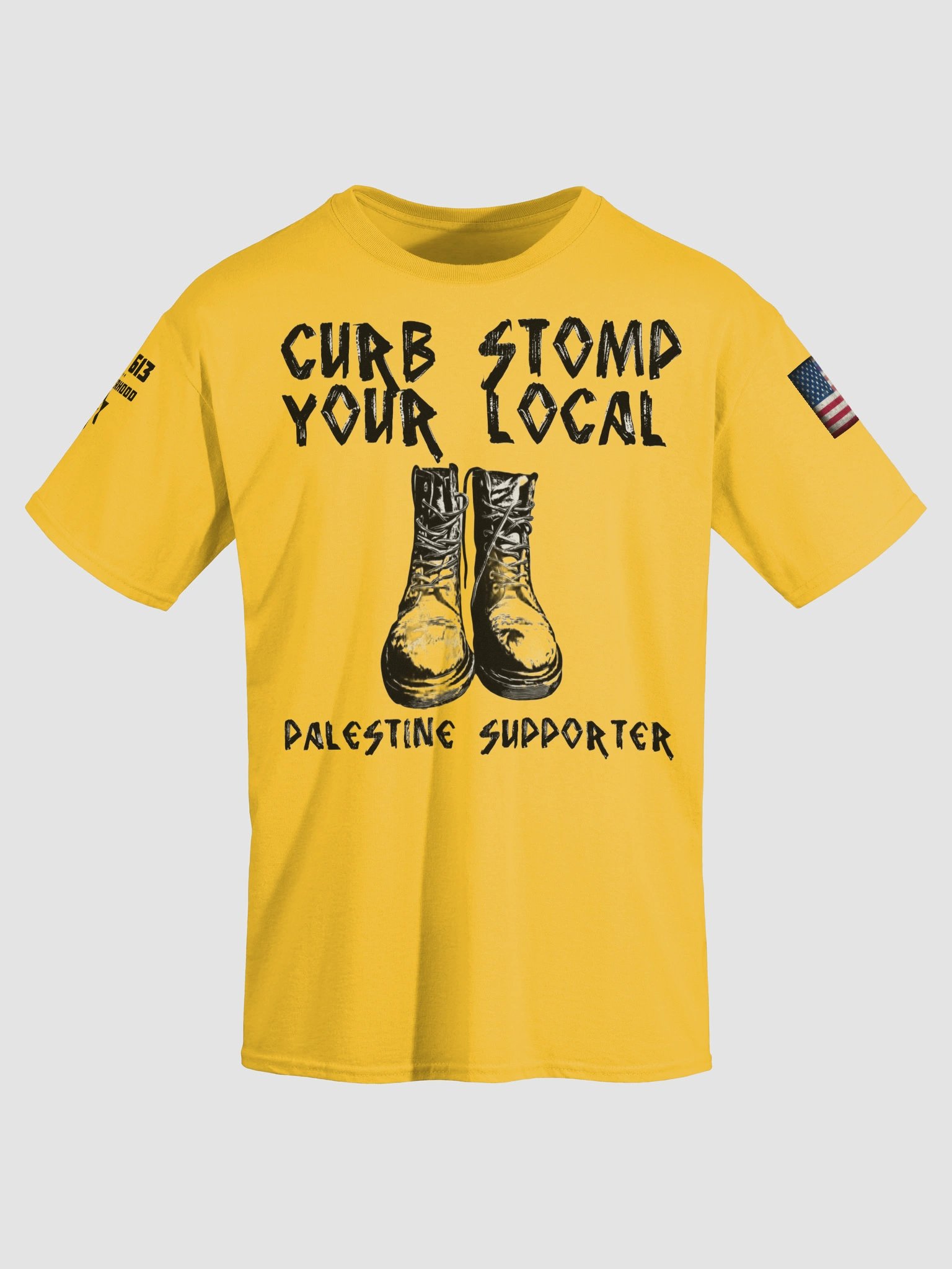 CURB STOMP YOU LOCAL PALESTINE SUPPORTER JDL 613 BROTHERHOOD Heavyweight Tee product image (3)
