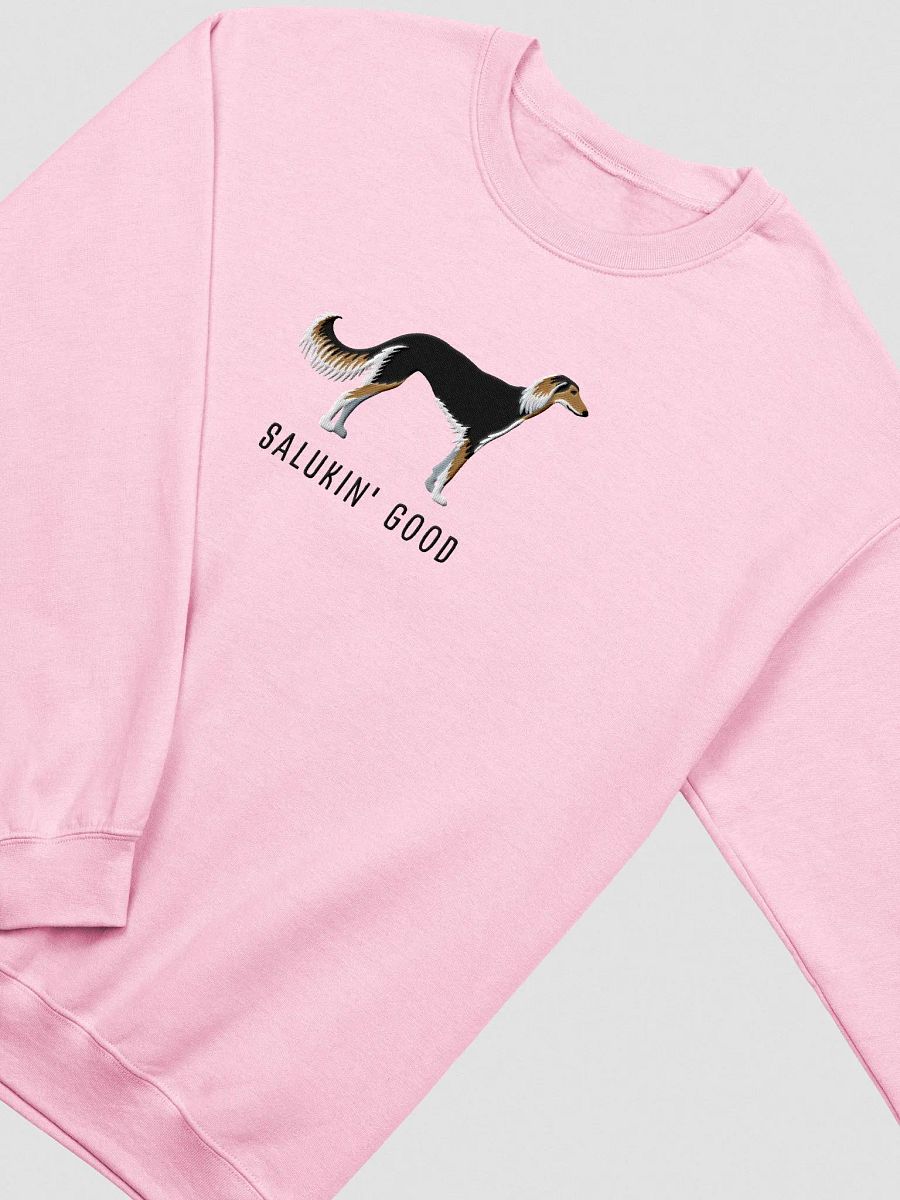 Salukin' Good Sweatshirt (Embroidered) of a Saluki(Black & Tan) product image (6)