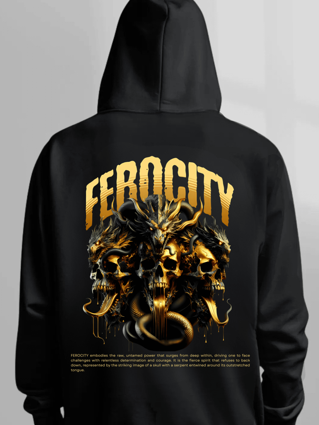 Ferocity- Streetwear Dark Fashion Unisex Hoodie - Premium Cotton Heritage M2580 product image (3)