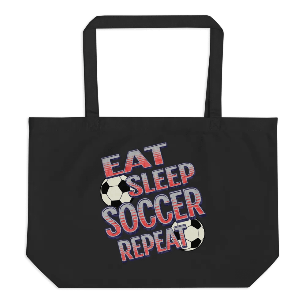 Eat Sleep Soccer Repeat Angle Statement Organic Tote product image (1)