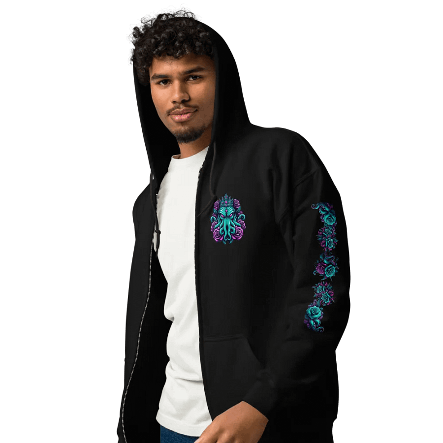 Cthulhu Royalty Hoodie V.2 Zip-Up (Lots of Colors!) (Up to 5xl!) product image (5)