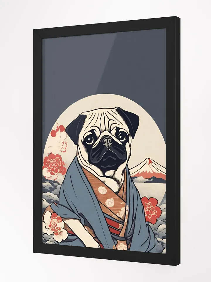 Pug Ukiyo-e style Framed High-Quality Poster product image (8)