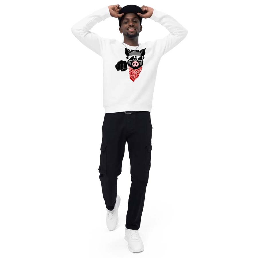 Kinky Fist Pig · organic raglan sweatshirt product image (5)