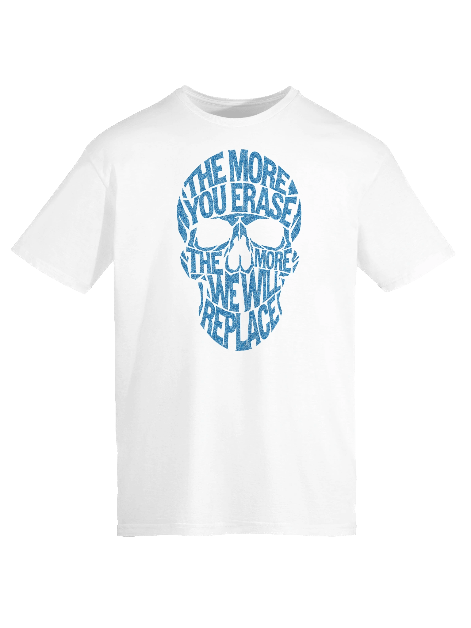 THE MORE YOU ERASE SKULL Graphic T-Shirt Speckled Blue product image (4)
