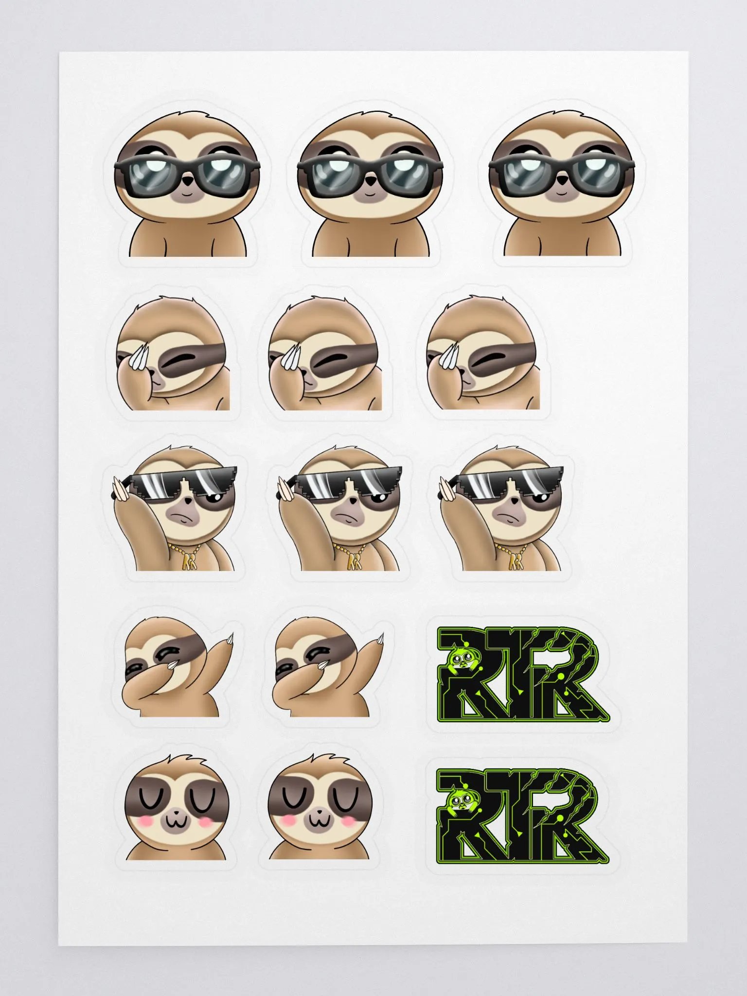RTR Cool Sloth Sticker Sheet product image (3)