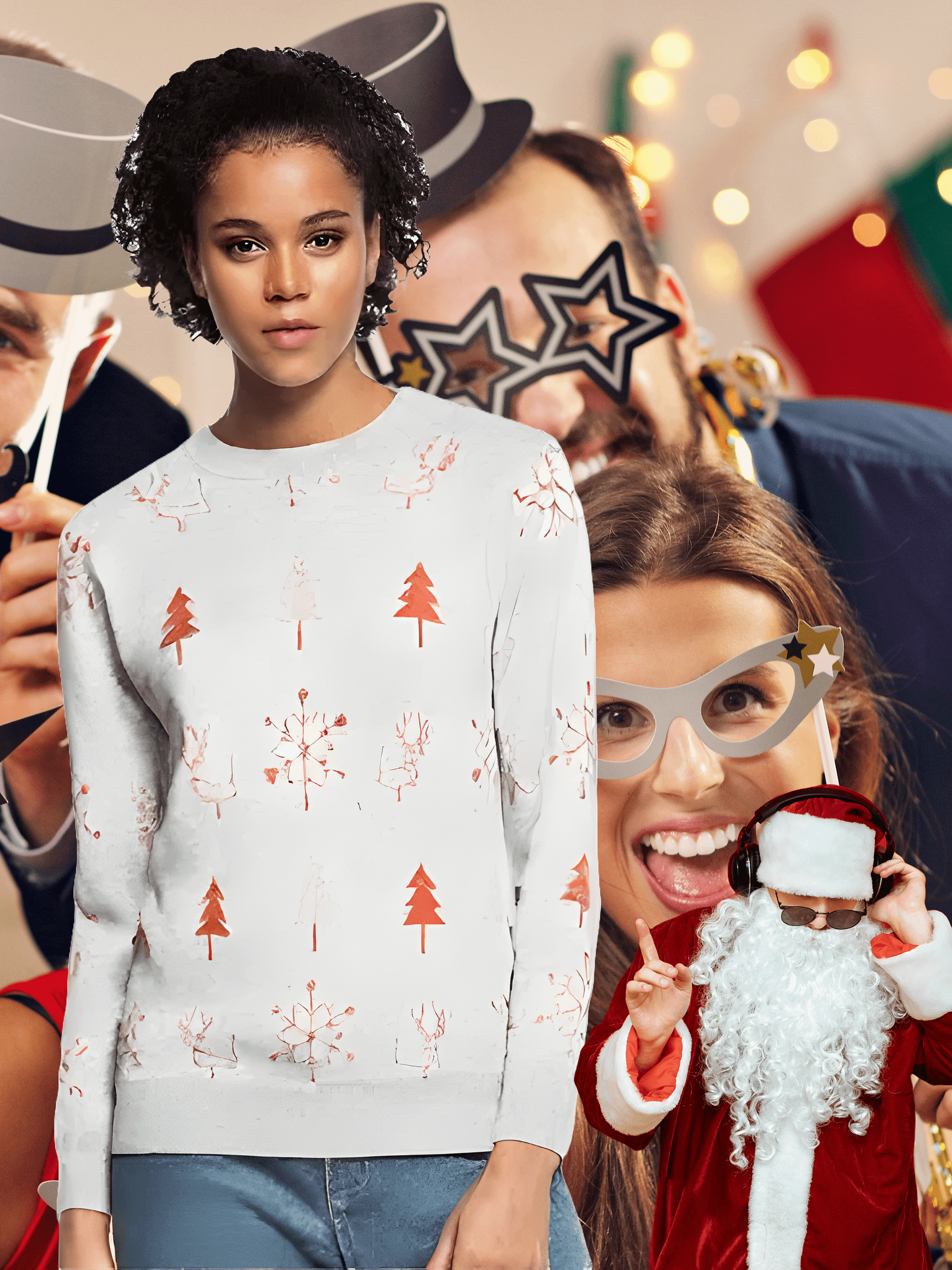 Winter Cozy Christmas Sweater | Red Tree Pattern Unisex Relaxed Fit product image (4)