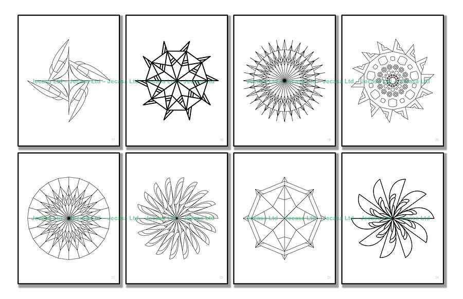 100 Geometric Mandala Coloring Pages | PDF | Digital File | Series GM2025 Vol. 12 product image (5)
