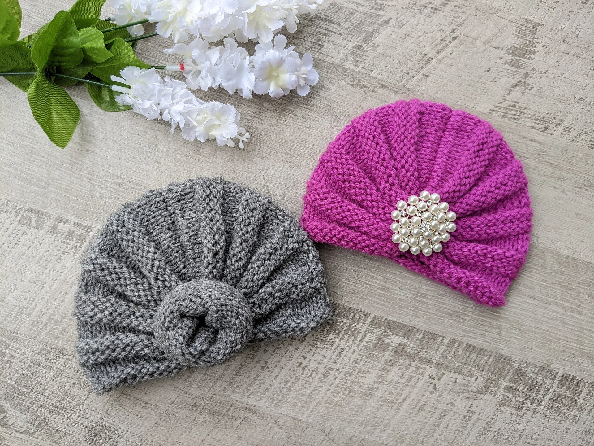 Baby Knit Turban Hat Pattern product image (6)