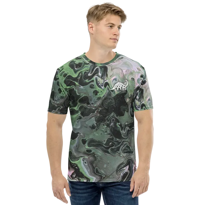 Metallic Green Fluid Acrylic T-Shirt product image (1)