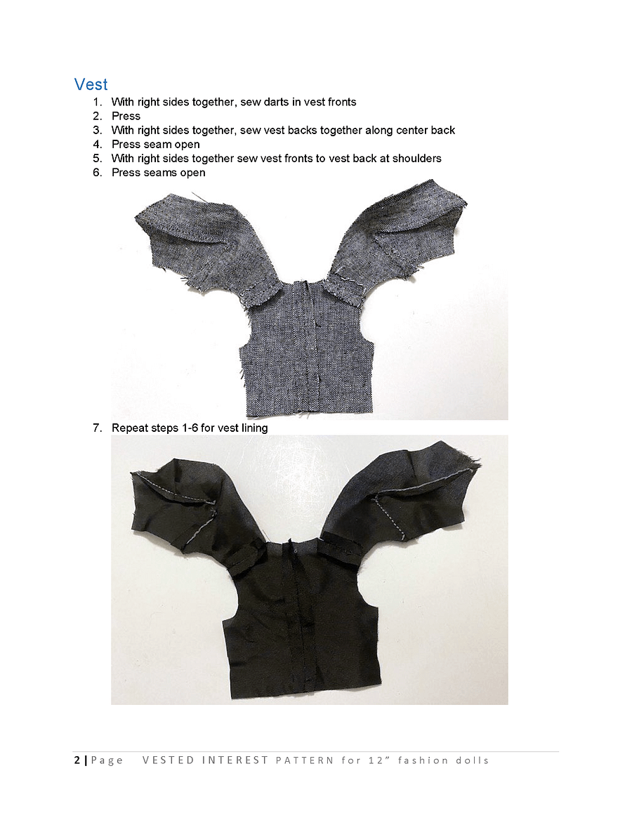 Vested Interest sewing pattern for 12